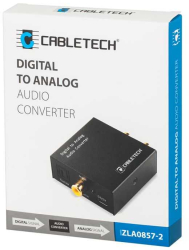 Convertor semnal audio Coaxial/Toslink DIGITAL la ANALOG 2x RCA +3.5 mm Jack pentru casti CABLETECH ZLA0857-2 