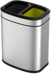 Cos de gunoi EKO Oli Cube Open Top 2x10 litri 2 compartimente inox 