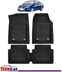Covorase Auto Compatibile VW Passat B5/B6 TEAMCAR® Negru Tip Tava Rezistente 