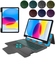 Husa Cu Grad Ridicat de Protectie cu Tastatura pentru iPad 10 2022 10.9 X43 Hard Plastic Intense Dark 