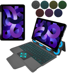Husa Cu Grad Ridicat de Protectie cu Tastatura pentru iPad Air 4 2020/Air 5 2022/Air 11 2024 X44 Hard Plastic Intense Dark 