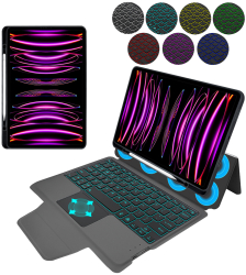 Husa Cu Grad Ridicat de Protectie cu Tastatura pentru iPad Pro 11 2018/2020/2021/2022 X42 Hard Plastic Intense Dark 
