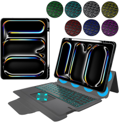 Husa Cu Grad Ridicat de Protectie cu Tastatura pentru iPad Pro 13 2024 X32 Hard Plastic Intense Dark 