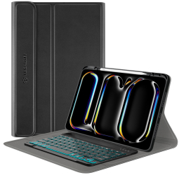 Husa Cu Grad Ridicat de Protectie cu Tastatura pentru iPad Pro 13 2024 X39 Siliciu Intense Dark 