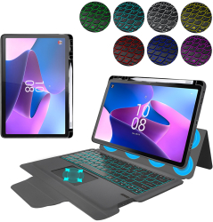 Husa Cu Grad Ridicat de Protectie cu Tastatura pentru Lenovo Tab P11 Pro Gen 2 11.2 X41 Hard Plastic Intense Dark 