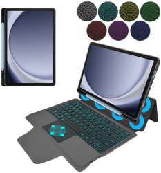Husa Cu Grad Ridicat de Protectie cu Tastatura pentru Samsung Galaxy Tab A9 Plus X40 Hard Plastic Intense Dark 