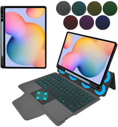 Husa Cu Grad Ridicat de Protectie cu Tastatura pentru Samsung Galaxy Tab S6 Lite 2020/2022/2024 X36 Hard Plastic Intense Dark 