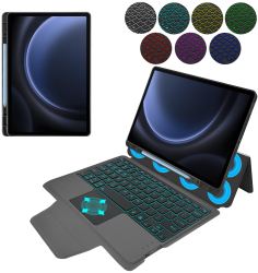 Husa Cu Grad Ridicat de Protectie cu Tastatura pentru Samsung Galaxy Tab S9 FE Plus X33 Hard Plastic Intense Dark 