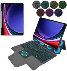 Husa Cu Grad Ridicat de Protectie cu Tastatura pentru Samsung Galaxy Tab S9 Plus/S10 Plus X34 Hard Plastic Intense Dark 