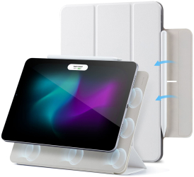 Husa Cu Grad Ridicat de Protectie pentru iPad Air 13 2024/Pro 12.9 2020/2021/2022 X60 TPU BrilliantPearl White 