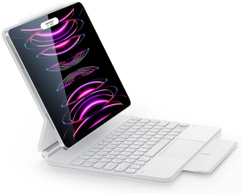 Husa pentru iPad Pro 12.9 2018/2020/2021/2022 + Tastatura Sol Safe W24 Silicon Flex Alb 