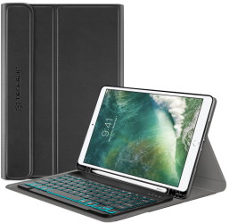 Husa Protectie cu Tastatura pentru iPad Air 10.5 2019/iPad Pro 10.5 2017 R59 Silicon Flex Deep Dark 