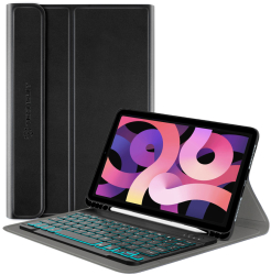 Husa Protectie cu Tastatura pentru iPad Air 4 2020/Air 5 2022/Air 11  2024 R63 Silicon Flex Deep Dark 