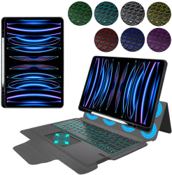 Husa Protectie cu Tastatura pentru iPad Pro 12.9 2018/2020/2021/2022/Air 13 2024 Q79 Lexgard Deep Dark 