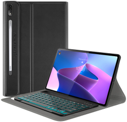 Husa Protectie cu Tastatura pentru Lenovo Tab P12 Pro R67 Silicon Flex Deep Dark 
