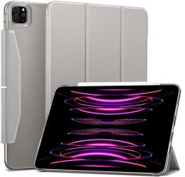 Husa Protectie pentru iPad Pro 12.9 2021/2022 SoLSiA M74 Piele ecologica Metal Gray 