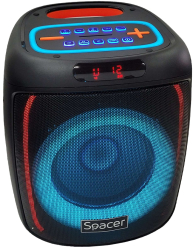 Boxa SPACER portabila bluetooth Bear AUX audio radio FM USB\/microSD negru 