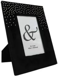 Rama Foto Eleganta 18x23 cm &ndash Catifea Negru cu Cristale 