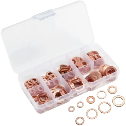 Set 200 de saibe din cupru diferite marimi cutie depozitare Gonga® Rosu 