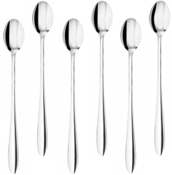 Set 6 lingurite desert/cafea coada lunga inox Gonga® Argintiu 