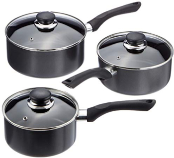 Set Tigaie saute cu capac amazon Simply Clean invelis antiaderent din titan 16.5cm 18.5cm 20.5 cm 
