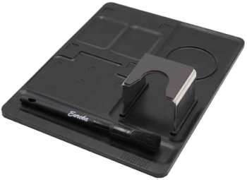 Suport rasnita si tamper Eureka Mignon Mat Kit negru
