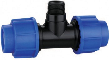 Teu compresiune PEHD filet exterior D 40 mm x 11/4 Beldeny 