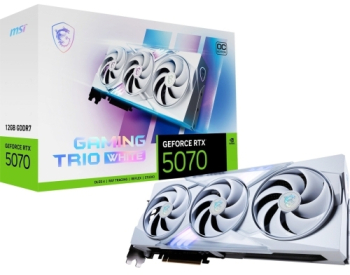 Placa video MSI GAMING TRIO OC WHITE NVIDIA GeForce RTX 5070 12GB GDDR7 192-bit DLSS 4 