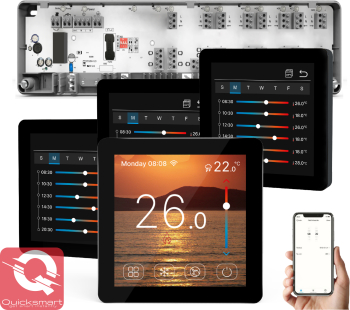 Automatizare Incalzire Pardoseala Q10 Controller pardoseala 8 zone 4 Termostate cu fir Q50 Incastrabil Smart 