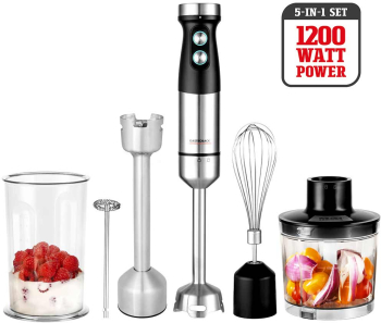 Blender de mana si accesorii 5in1 Gastroback 600 W argintiu