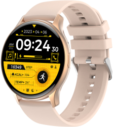 Ceas Smart AMOLED Auriu 1.43 Apel Bluetooth One-Touch AI Asistent Vocal Monitorizare Fitness/Sanatate Doua Butoane Digitale Multi Dia 