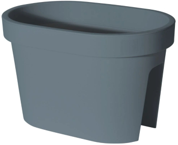 Ghiveci pentru balustrada design oval culoare gri antracit mat 26x39.5x24 cm 