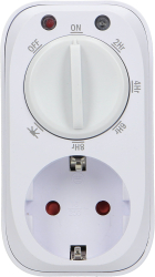 Priza programabila mecanic ORNO OR-PRE-445GS Schuko 3680 W 16A IP20 senzor crepuscular 4 moduri de lucru alb 