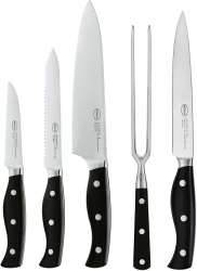 Set 4 cutite si furculita grill Rosle Pura negru