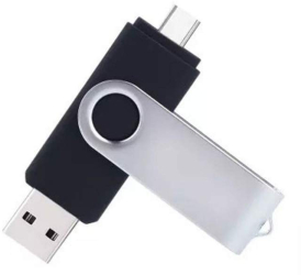 Stick Memorie SIKS 128 GB 2 IN 1 cu USB 2.0 si Type-C Rotativ 360 Waterproof Compatibil cu Smart Phone Computer Tablete si alte Dev 