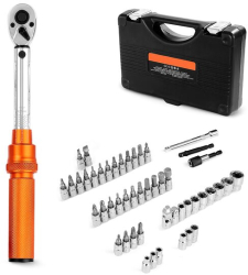 Cheie dinamometrica cu 50 de biti 1/4 inch chei tubulare prelungitoare 2.3-27.1 Nm 72 dinti Clichet Crom Vanadiu 