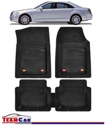Covorase Auto TeamCar® Tip Tavita Compatibile Mercedes-Benz S-Class W221 2005&ndash 2013 Negru Material Rezistent 
