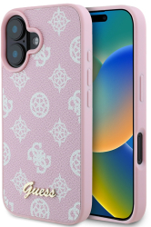 Husa pentru iPhone 16 Plus - Guess Peony Script MagSafe GUHMP16MPGPYSP - Pink 