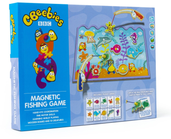 Joc magnetic de pescuit CBeebies pe tabla de lemn cu 10 figurine de animale RMS 35-0142 