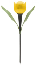 Lampa Solara LED tip Floare Lalea pentru Gradina Culoare Galben Inaltime 30 cm 