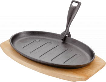 Tava cu suport Judge fonta/lemn 31x18x4 cm negru/maro 