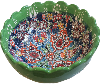 Bol ceramica handmade stil turcesc 16 cm Multicolor fistic EHA 