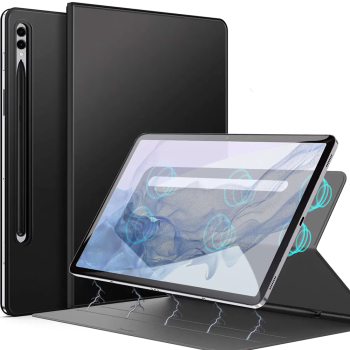 Husa Magnetica pentru Samsung Galaxy Tab S10+ Plus / S9+ Plus 12.4 Smart Cover cu Stand si suport S-Pen - Negru 
