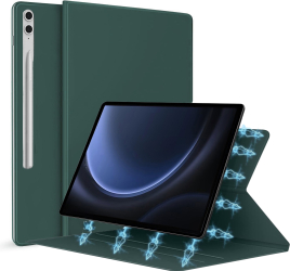 Husa Magnetica pentru Samsung Galaxy Tab S10+ Plus / S9+ Plus 12.4 Smart Cover cu Stand si suport S-Pen - Verde Marin 