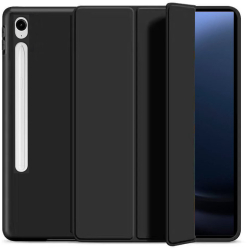 Husa Ultra Slim pentru Samsung Galaxy Tab S10 FE Plus 13.1 Silicon TPU Smart Cover cu Suport - Negru 