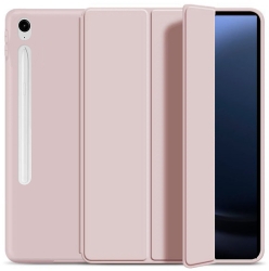 Husa Ultra Slim pentru Samsung Galaxy Tab S10 FE Plus 13.1 Silicon TPU Smart Cover cu Suport - Roz 