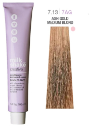 Milk Shake Vopsea permanenta Milk Shake Creative 7.13 7AG Blond Mediu Auriu Cenusiu Bej 100ml 