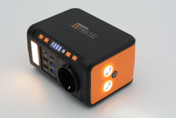 Statie incarcare mini Technaxx TX-205 74Wh 80W USB-C USB-A QC3.0 1 x 230V lanterna priza auto incarcare DC/solara optional negru/