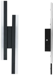 Aplica de perete cu LED dublu Zola alb rece 6000K 9W unghi fascicul 180° aliaj aluminiu acril 50 x 3 cm neagra 