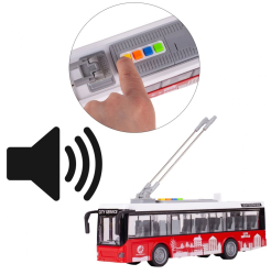 Autobuz/troleibuz din plastic Zola cu lumini si sunete 27 x 8.5 x 6 cm 